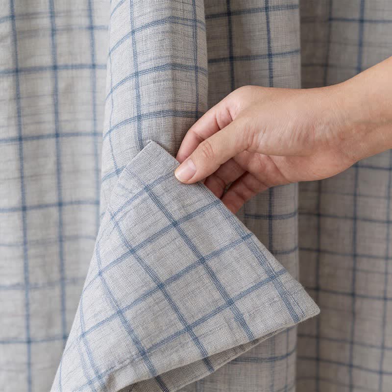 Unisex Grid Cotton Kimono Robe - image 14