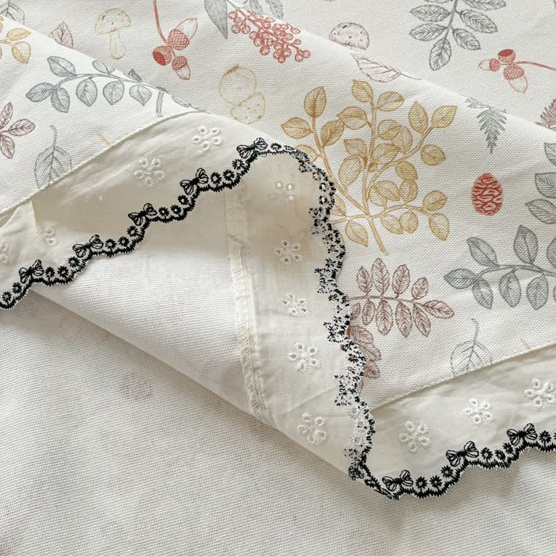 Botanical Leaf Cotton Bedspread with Scalloped Trim - image 8