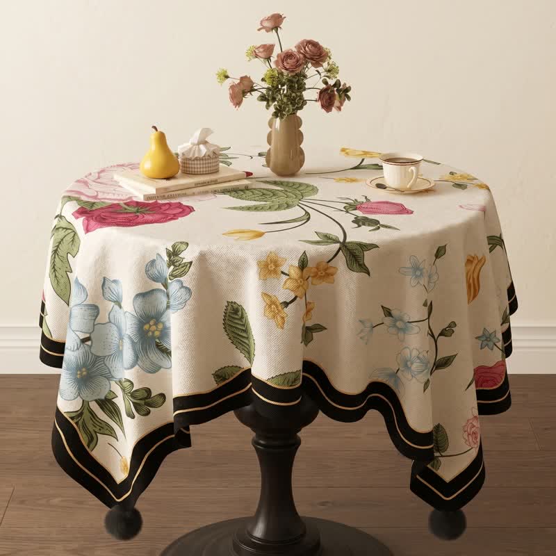 Botanical Garden Print Pom-Pom Tablecloth - image 1