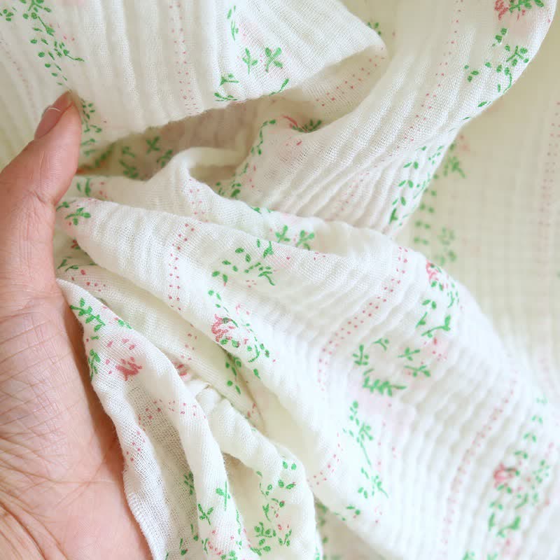 Fresh Floral Leaf Cotton Ruffle Nightgown - image 12