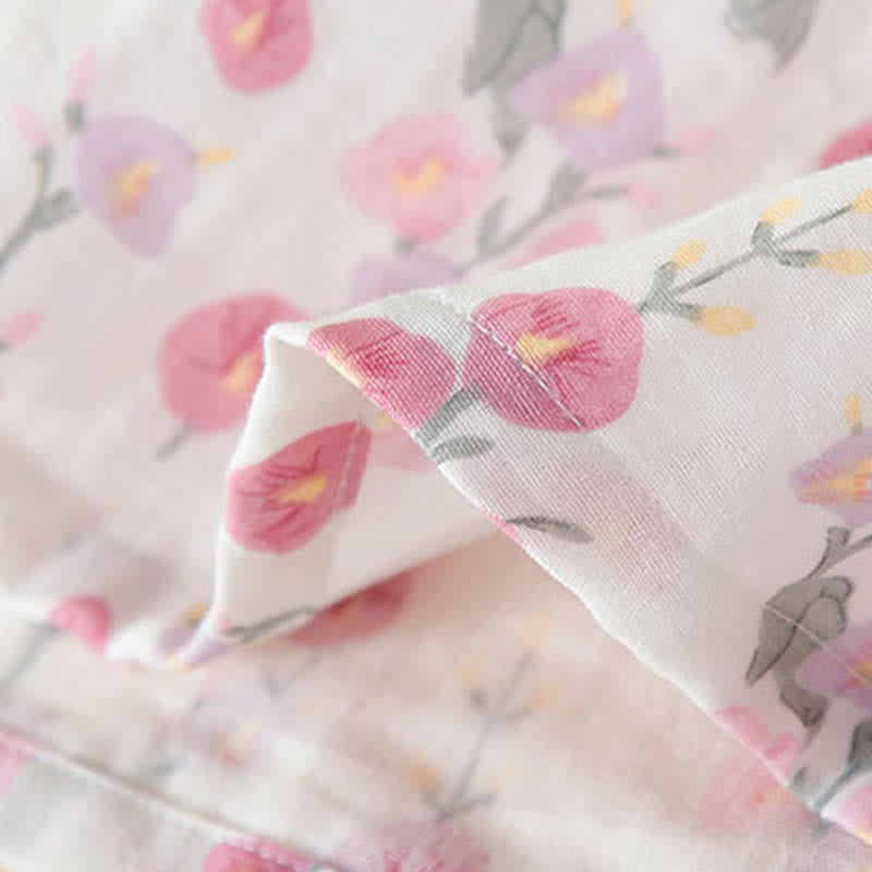 Pastoral Pink Floral Cotton Sleep Dress - image 9
