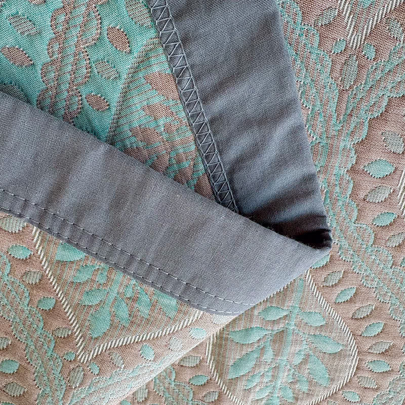 Botanical Leaves Cotton Gauze Bedspread Quilt - image 13