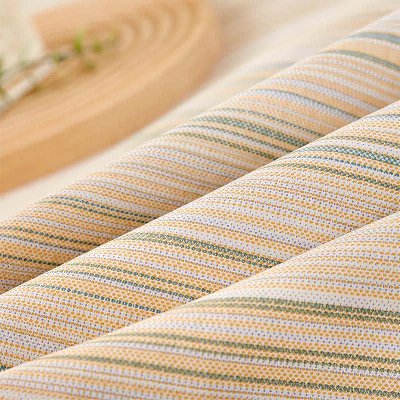 Rustic Cotton Linen Stripe Bedspread - image 3