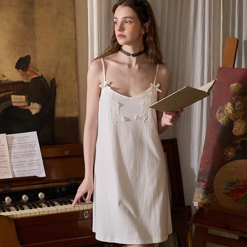 Cotton Lace Cami Slip Night Dress - image 4