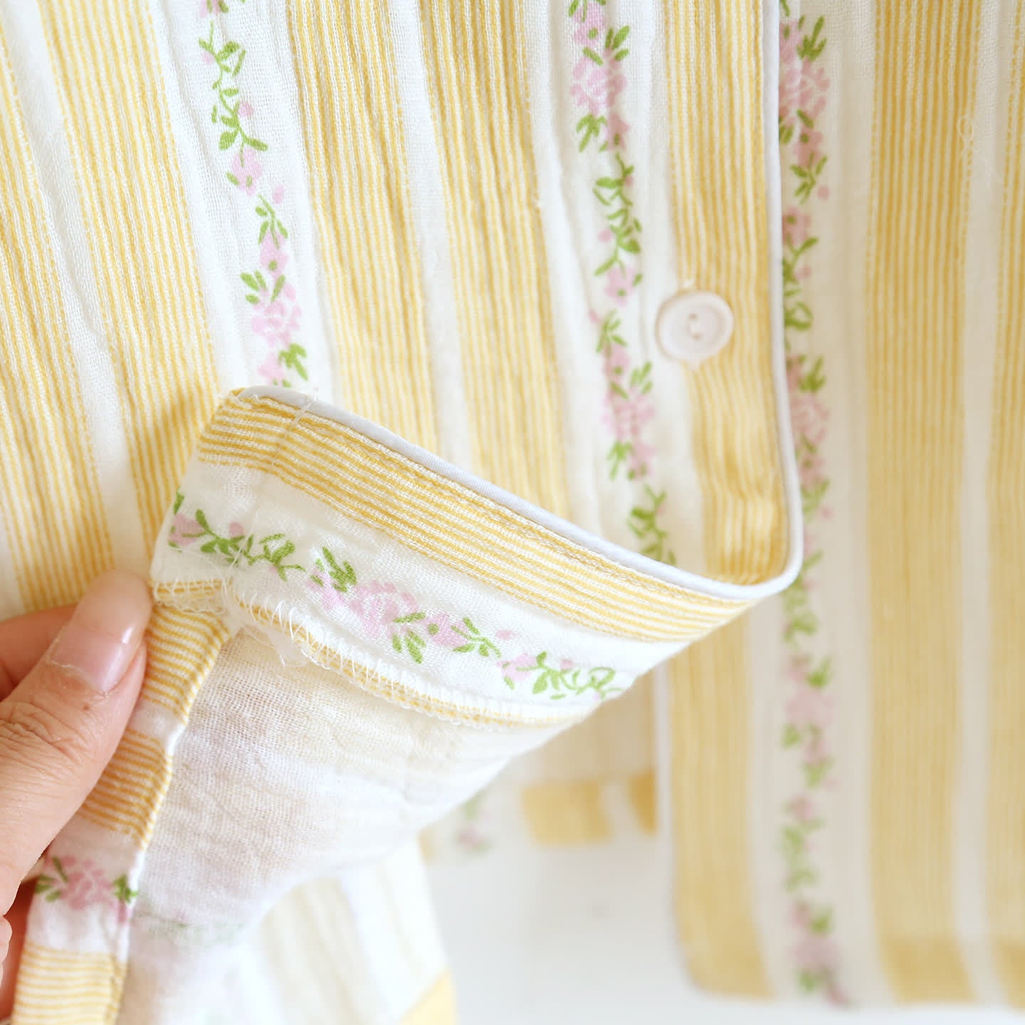 Floral Stripe Button Front Loungewear Set - image 7