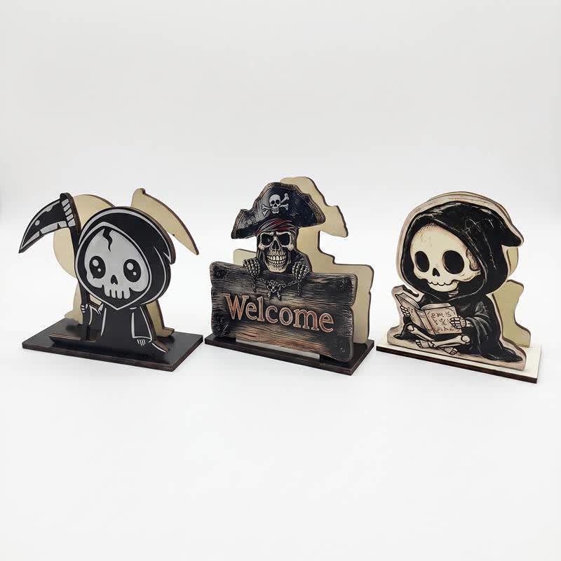 Cute Grim Reaper & Pirate Skeleton Vertical Tissue Stand - image 8