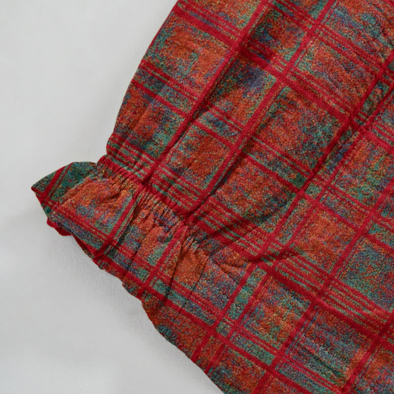 Vintage Red Plaid Cotton Harem Pants - image 5
