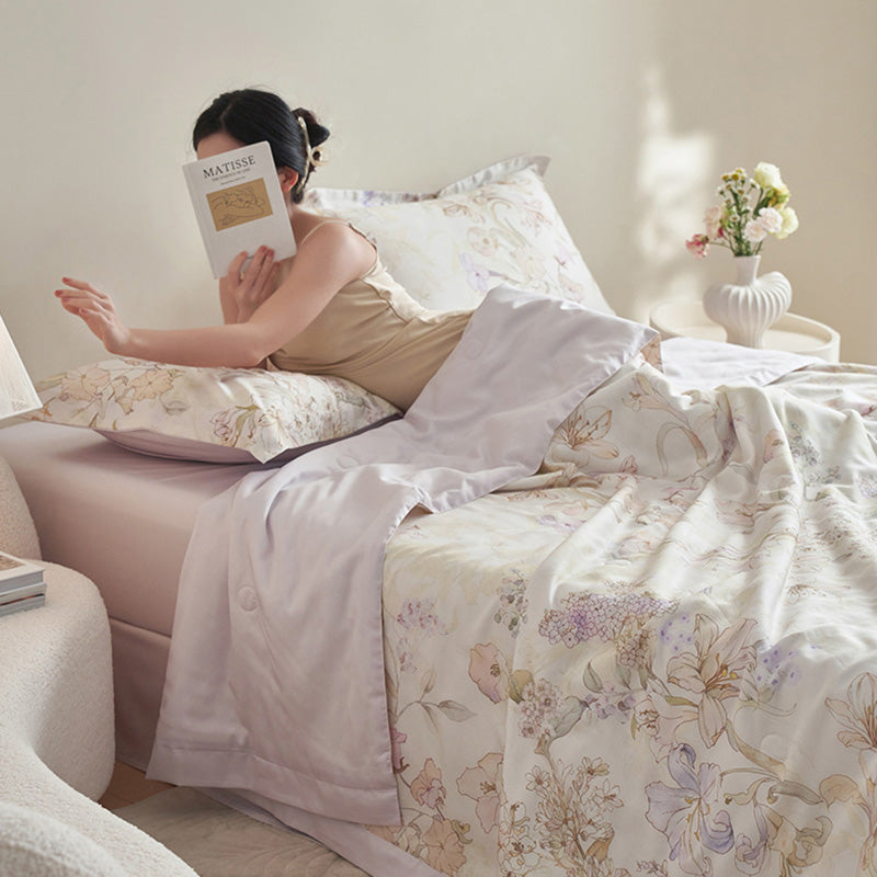 Fresh Floral Summer Soft Bedding Set(4pcs)