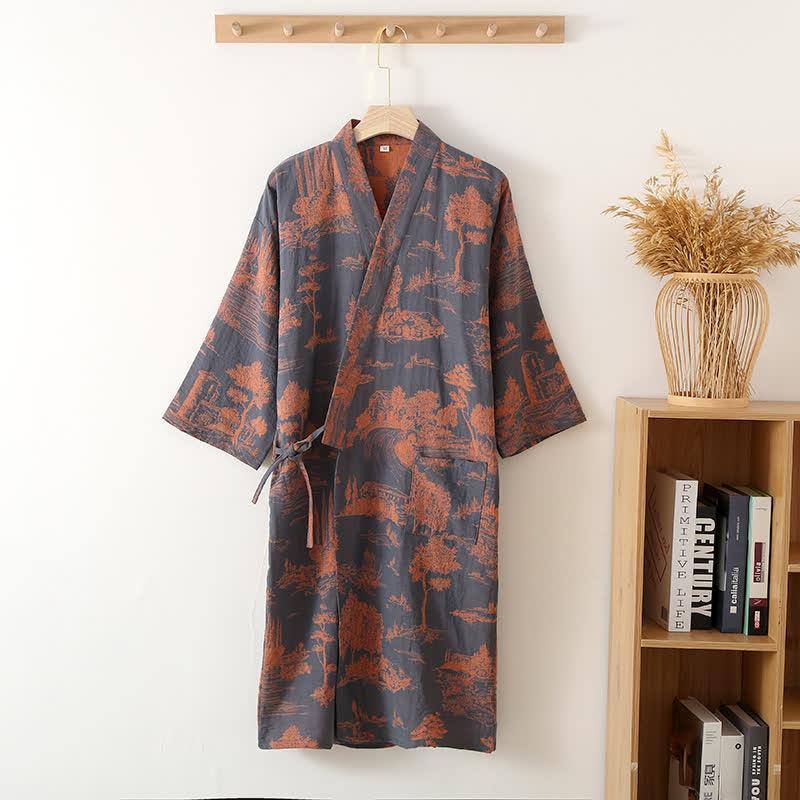 Natural Tree V-neck Comfy Bathrobe Pajama