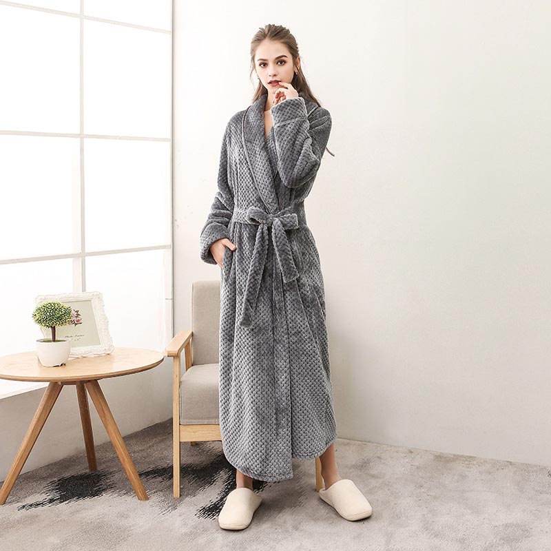 Ownkoti Puffy Fleece Pajama Long Bathrobe - image 17