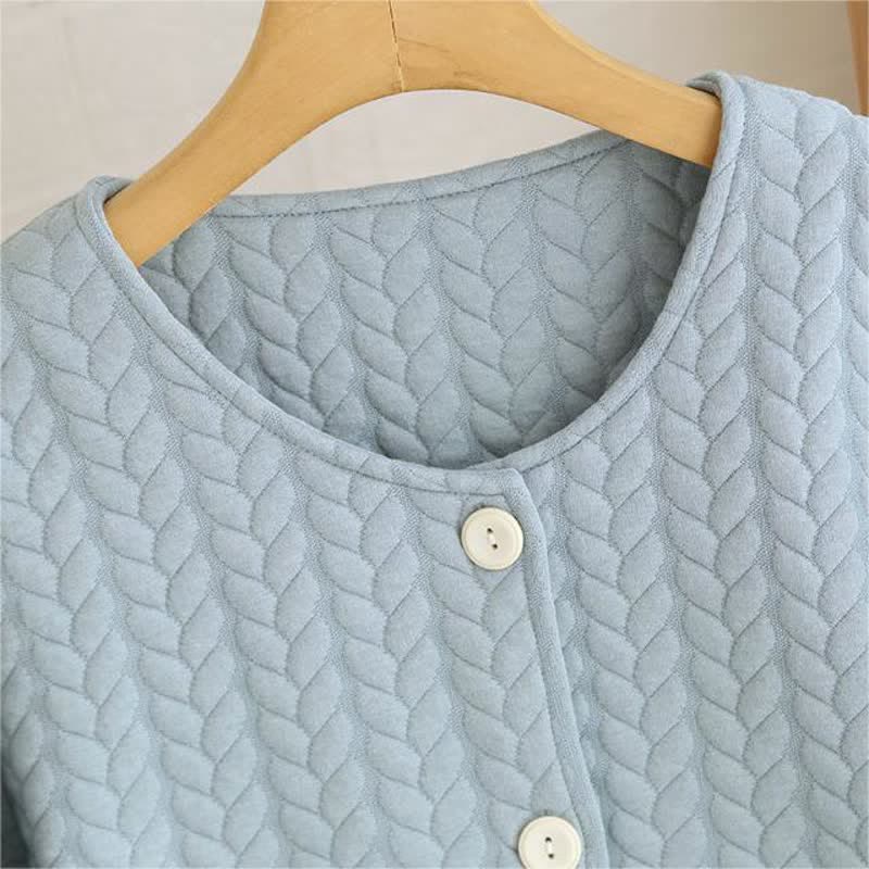 Simple Round-neck Air Cotton Pajama Set