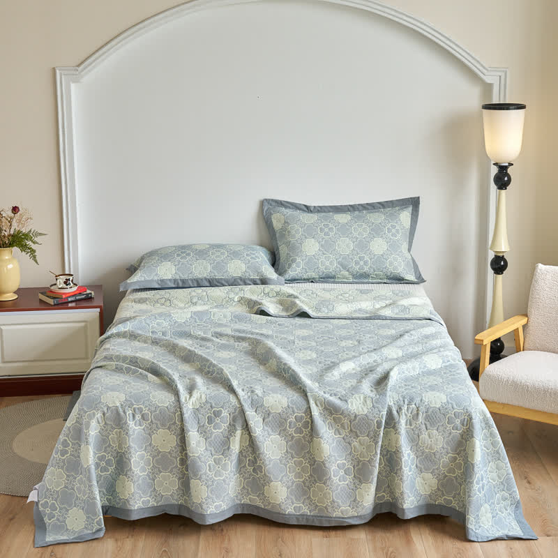 Cotton Gauze Four Leaf Clover Summer Quilt