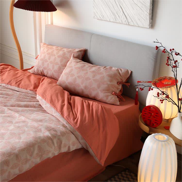 Jacquard Tie Cotton Gauze Bedding Set (4PCS)