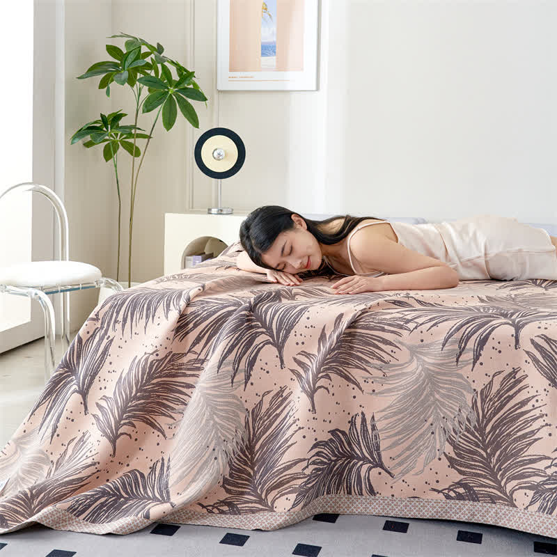 Lyocell Gauze Pastoral Leaves Soft Quilt