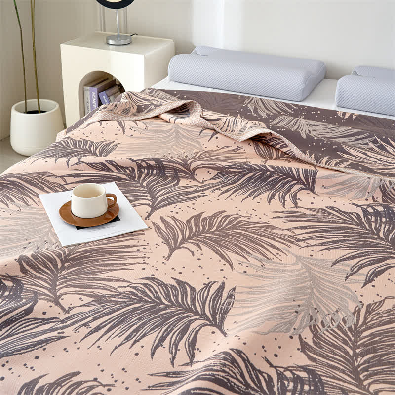 Lyocell Gauze Pastoral Leaves Soft Quilt