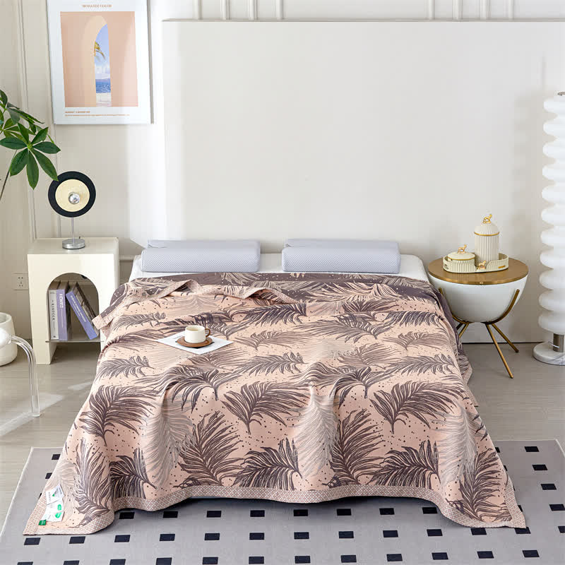 Lyocell Gauze Pastoral Leaves Soft Quilt