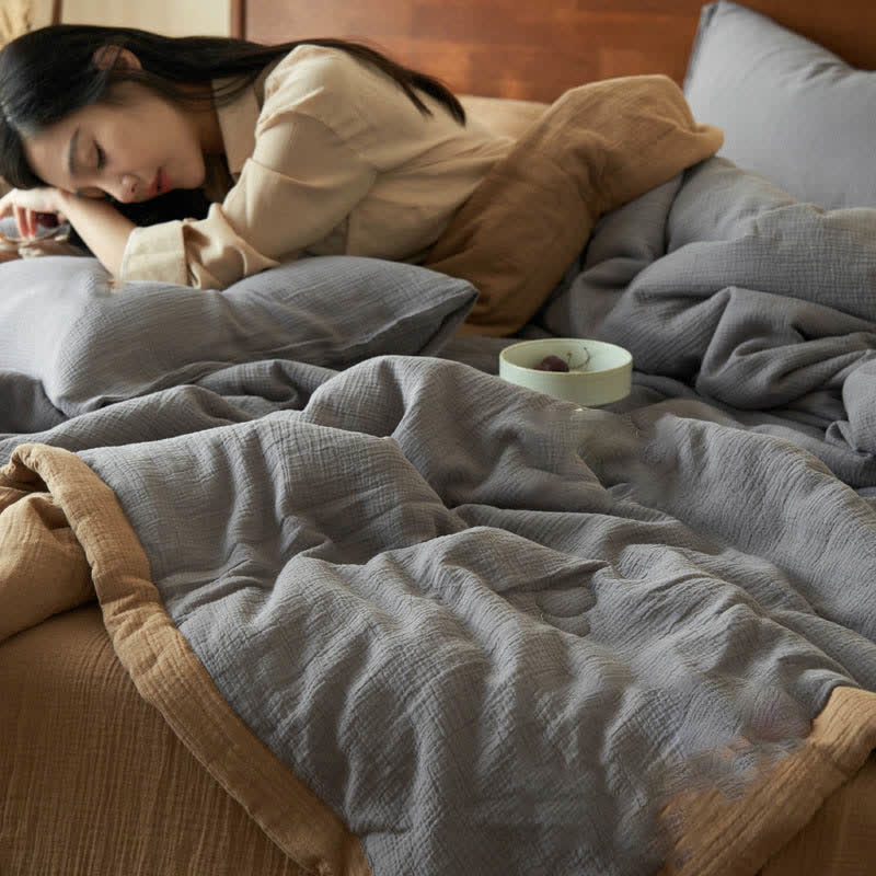 Solid Color Double Layer Gauze Soft Bedding