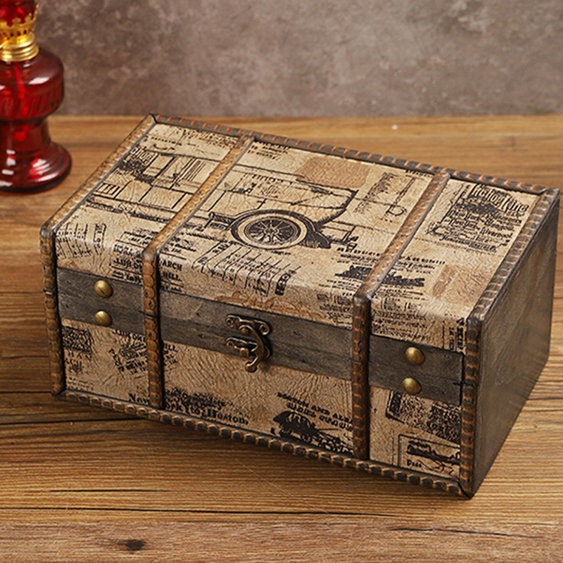 Wooden Vintage Tabletop Storage Box