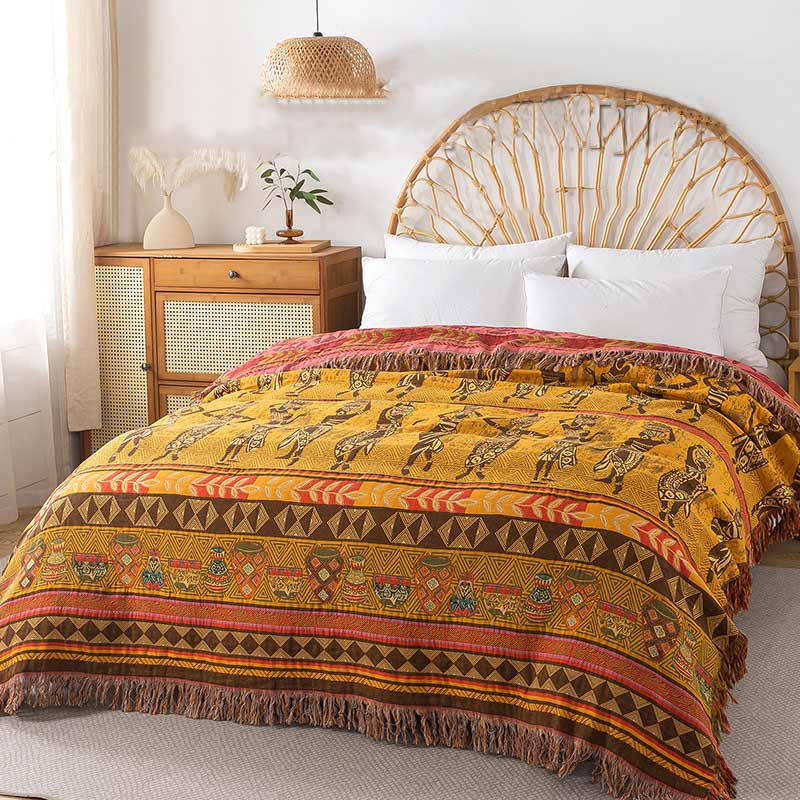 Exotic Style Cotton Gauze Reversible Quilt