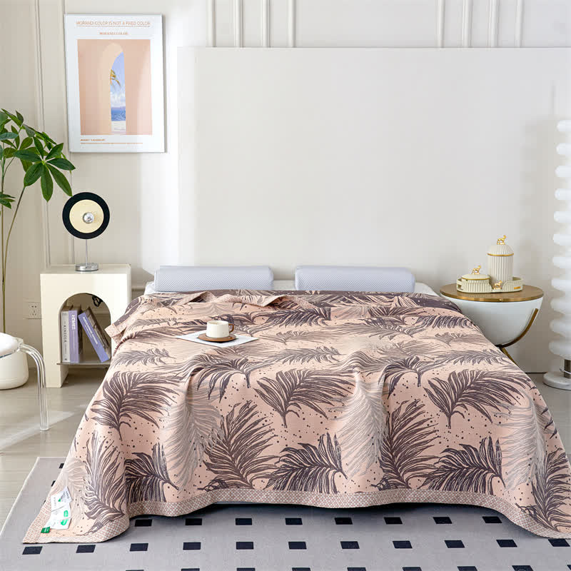 Lyocell Gauze Pastoral Leaves Soft Quilt