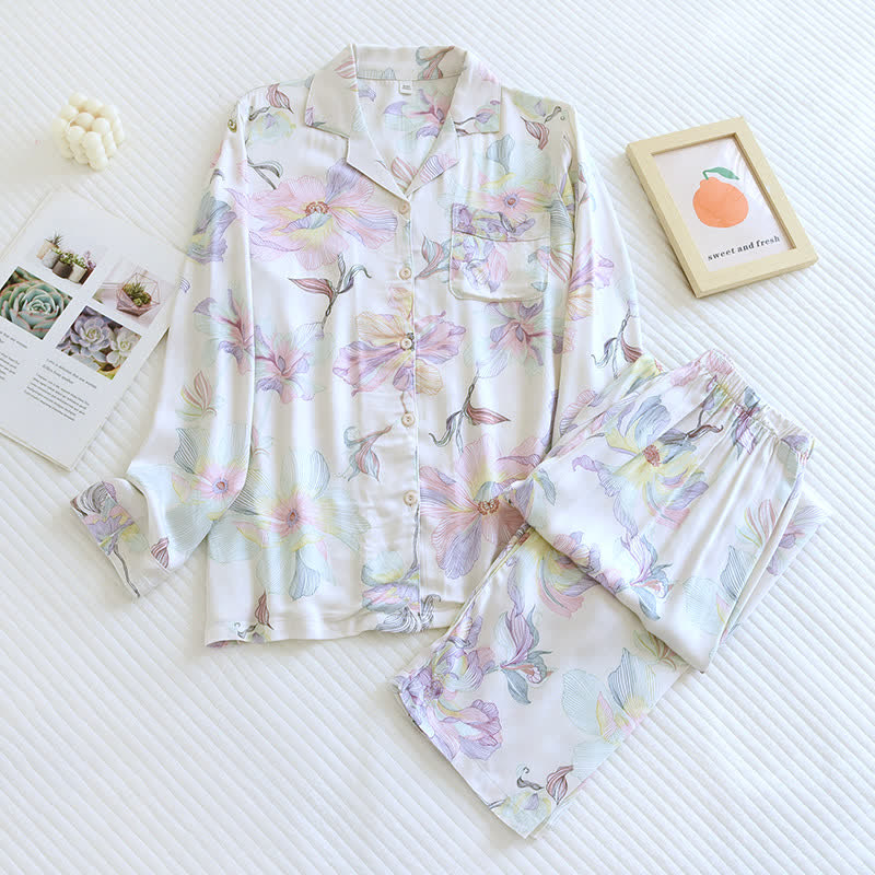 Satin Cotton Soft Floral Pajama Set