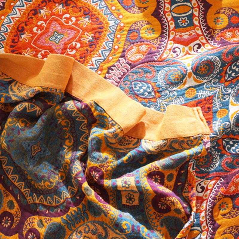 Dark Orange Comfy Reversible Cotton Quilt - image 8
