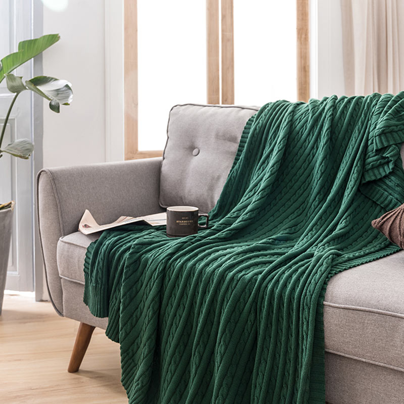 Ownkoti Solid Color Cotton Sofa Knit Blanket - image 2