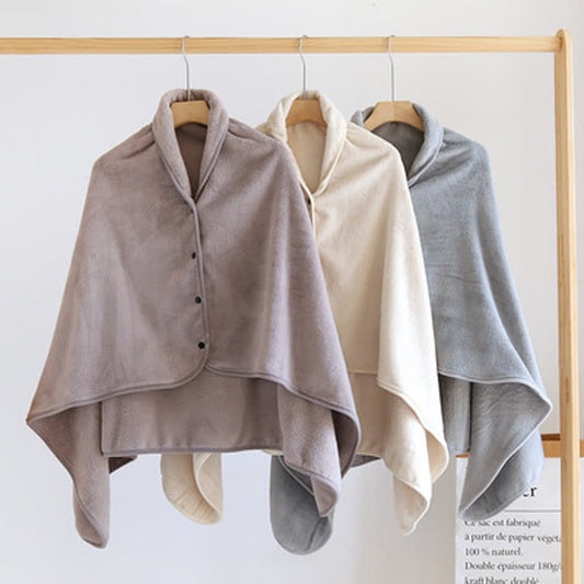 Solid Color Soft Flannel Shawl Blanket - image 1