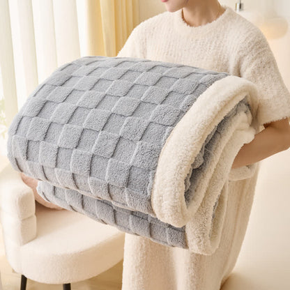 Checkerboard Texture Soft Fluffy Fleece Blanket