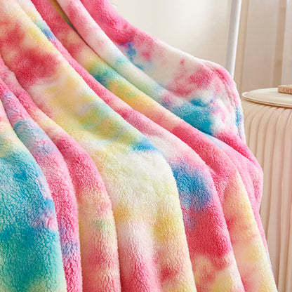 Colorful Tie-dye Warm Fluffy Blanket