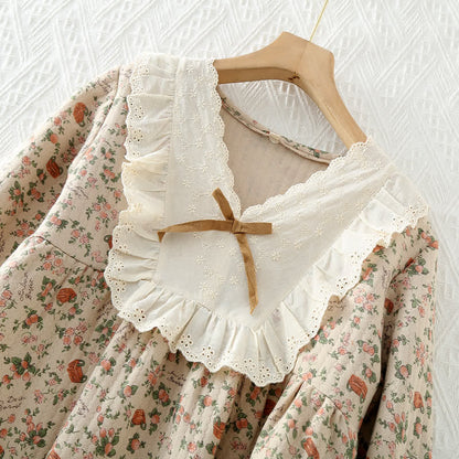 Vintage Rose Garden Cotton Loungewear Set