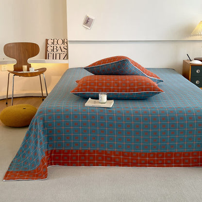 Cotton Gauze Plaid & Square Breathable Bedding