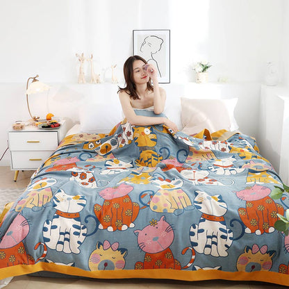 Ownkoti Cute Animal Cartoon Reversible Cotton Quilt