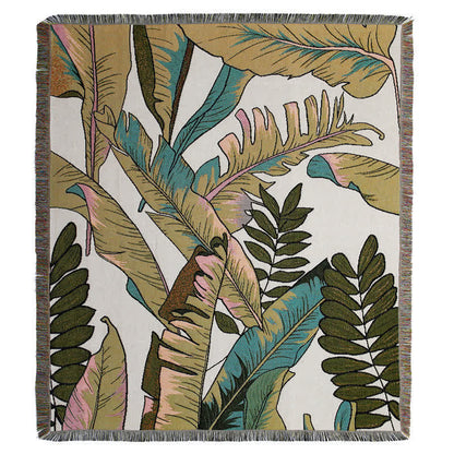 Pastoral Palm Leaves Functional Throw Blanket