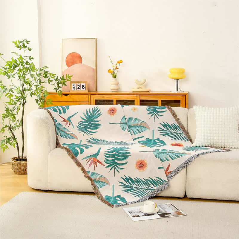 Pastoral Style Banana Leaf Sofa Blanket