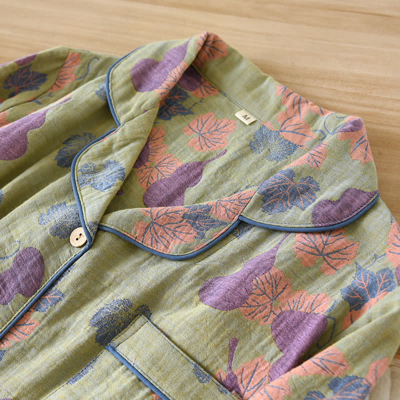 Gourd Jacquard Cotton Loungewear Set - image 4