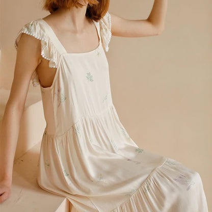 Cute Rural Style Comfy Satin Nightdress