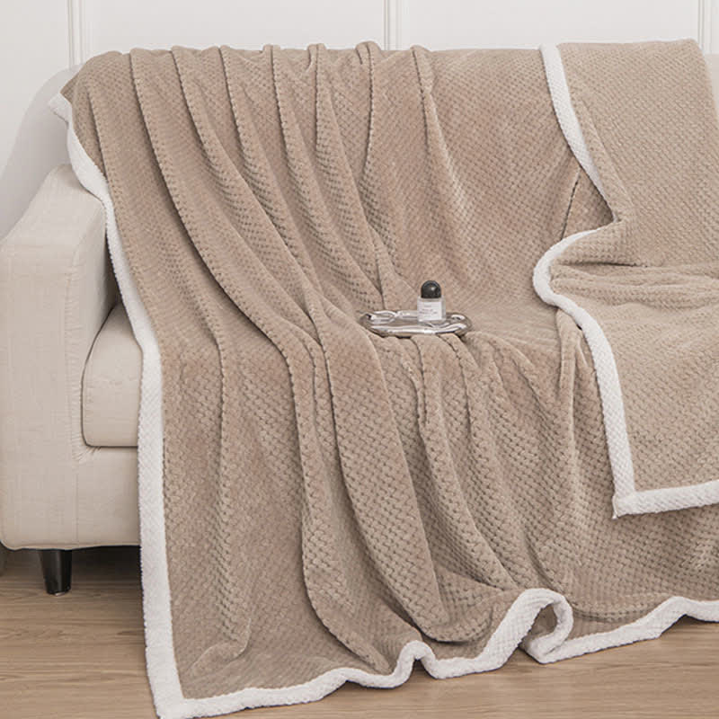 Solid Color Soft Reversible Fleece Blanket