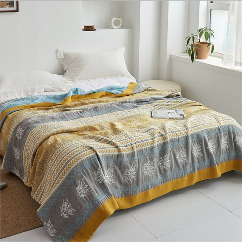 Ownkoti Cotton Wheat Ear Print Reversible Quilt