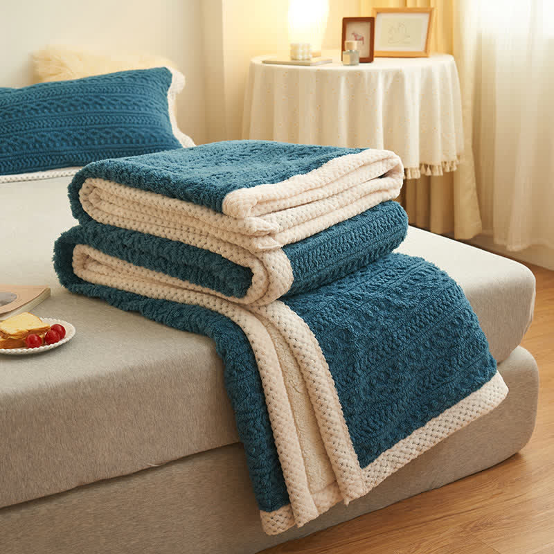 Jacquard Double Fleece Thick Warm Blanket