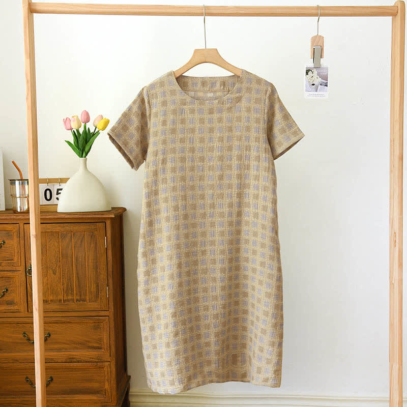 Pure Cotton Yarn-dyed Jacquard Nightdress