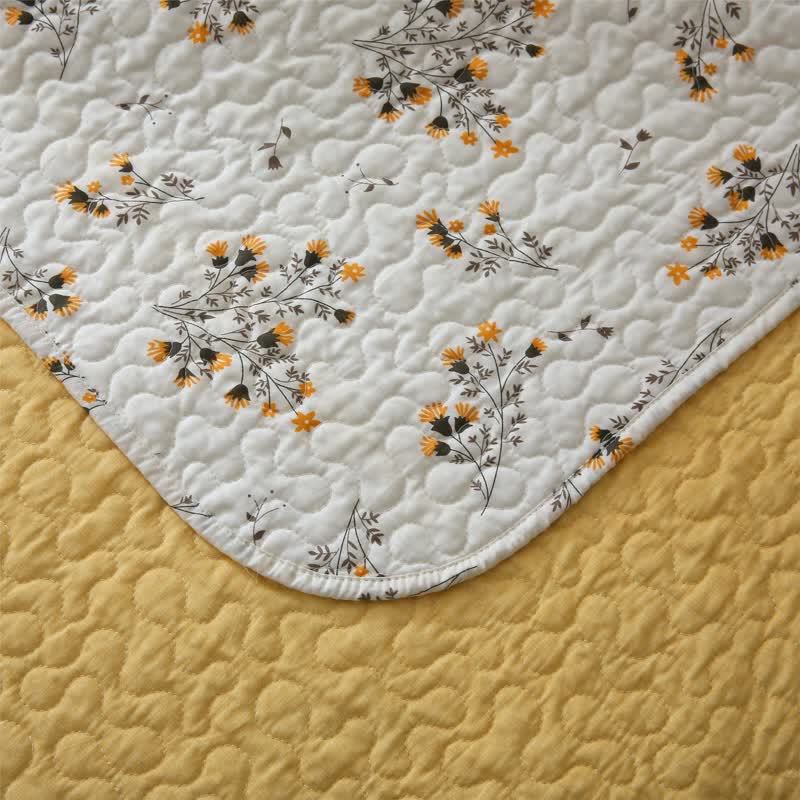 Rustic Floral Pure Cotton Quilted Bedding