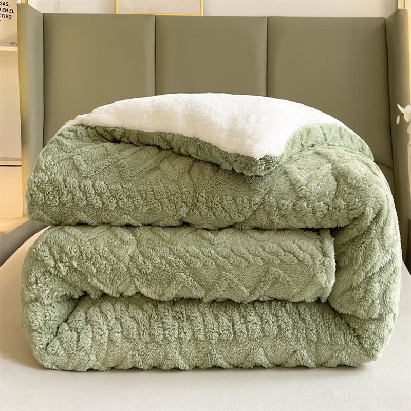 Jacquard Solid Color Comfy Fluffy Blanket