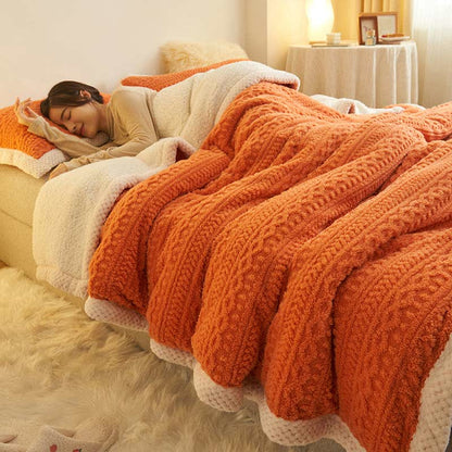 Jacquard Double Fleece Thick Warm Blanket