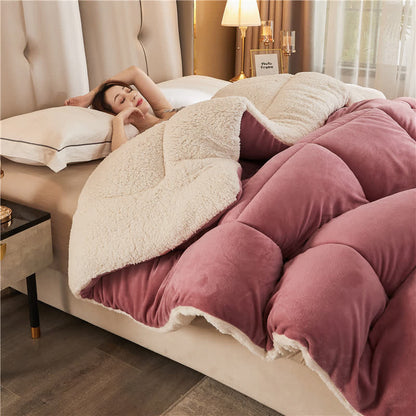 Solid Color Thick Warm Fluffy Blanket