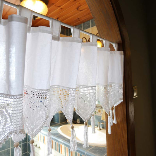 White Cotton Cabinet Curtain Short Curtain