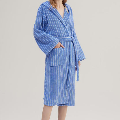 Pure Cotton Striped Hooded Cape Bathrobe
