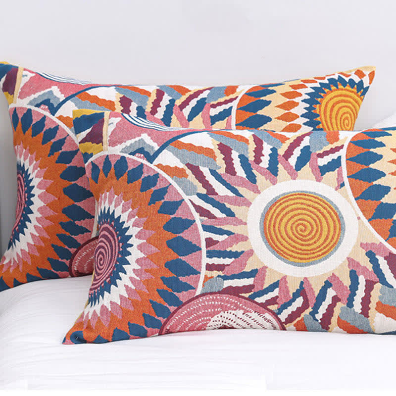 Ownkoti Nordic Sun Print Button Cotton Pillowcases (2PCS)