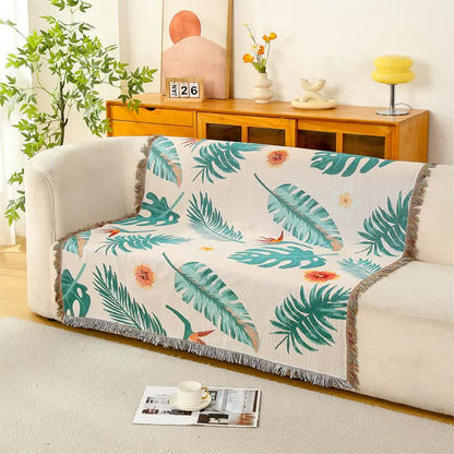 Pastoral Style Banana Leaf Sofa Blanket