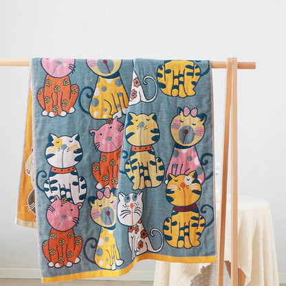 Ownkoti Cat Cotton Bath Towel Baby Blanket